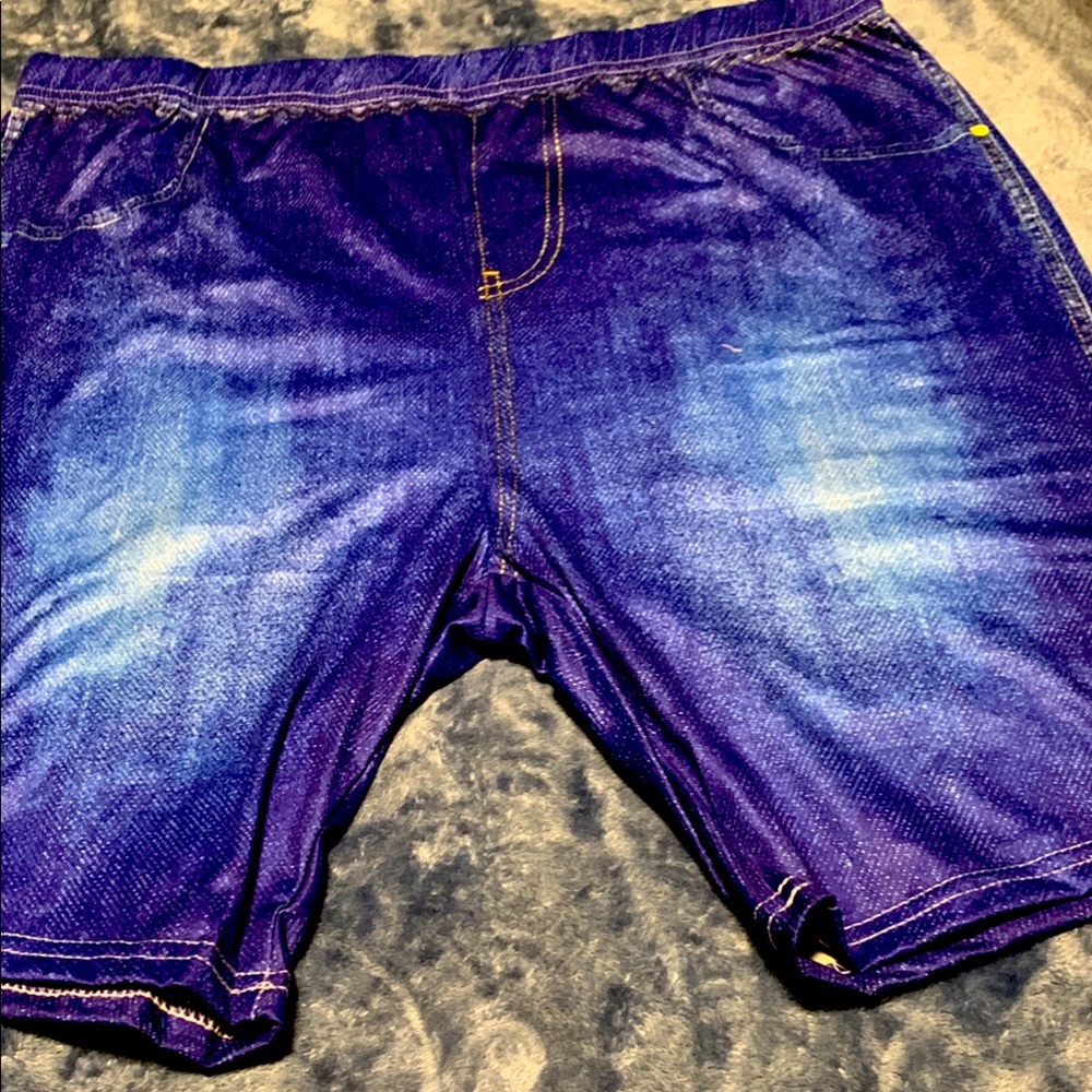 SHEIN Blue Jean Shorts Distressed Cut-Off Style